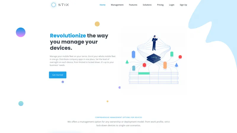 Homepage of StixMDM