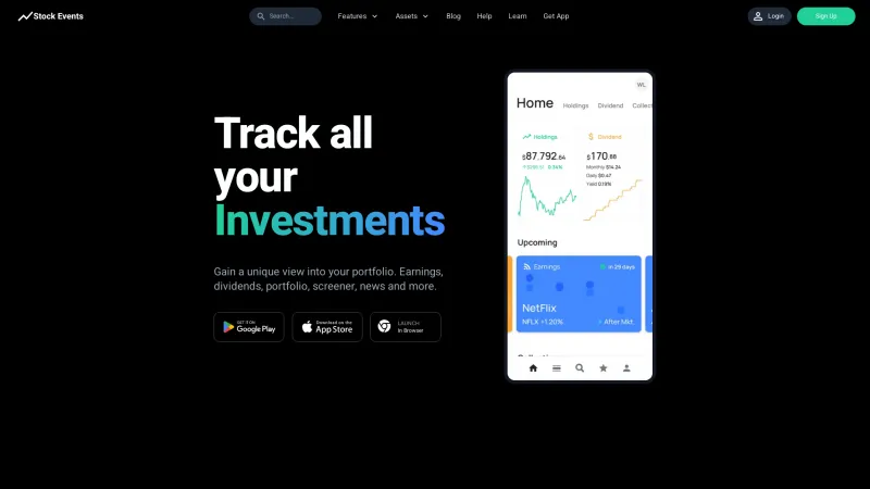 Homepage of Stock Events