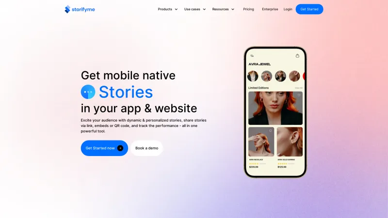 Homepage of StorifyMe