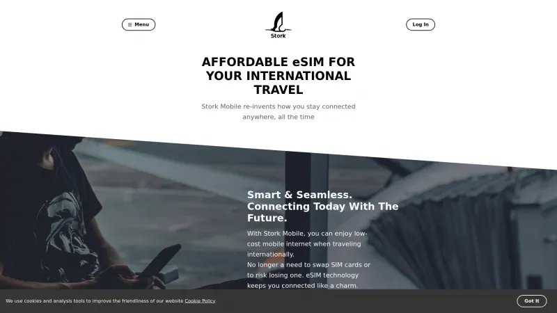 Homepage of Stork Mobile