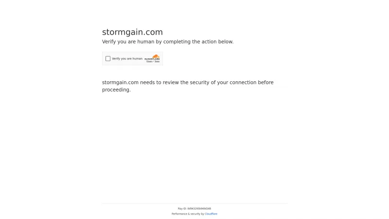 Homepage of StormGain