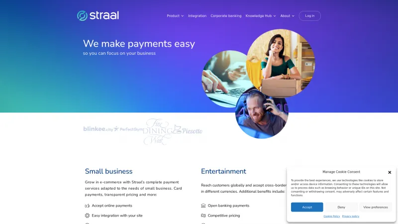 Homepage of Straal