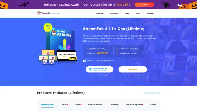 Homepage of StreamFab