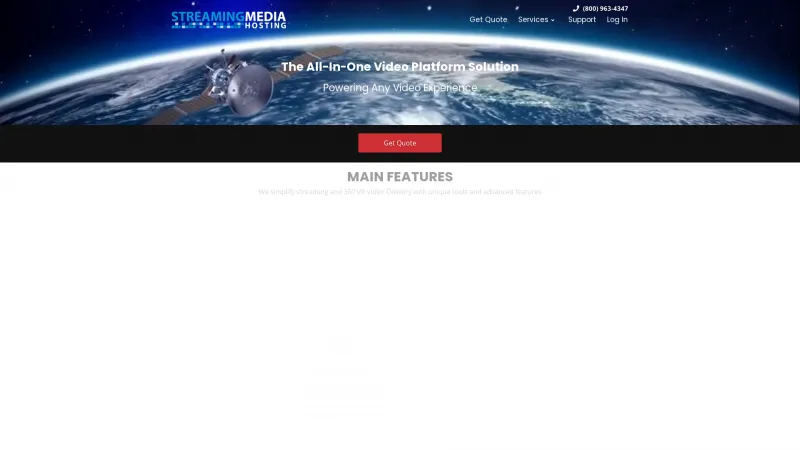 Homepage of Streaming Media Hosting