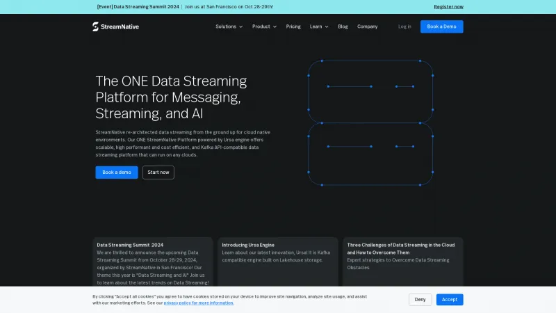 Homepage of StreamNative