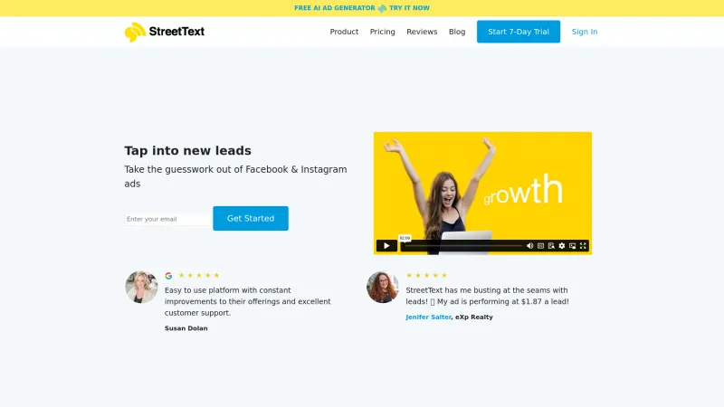 Homepage of StreetText