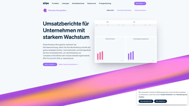 Homepage of Stripe Revenue Recognition
