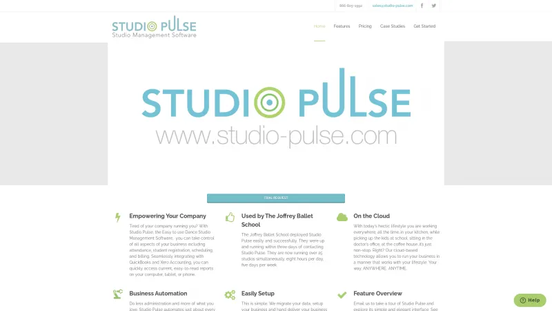 Homepage of Studio Pulse