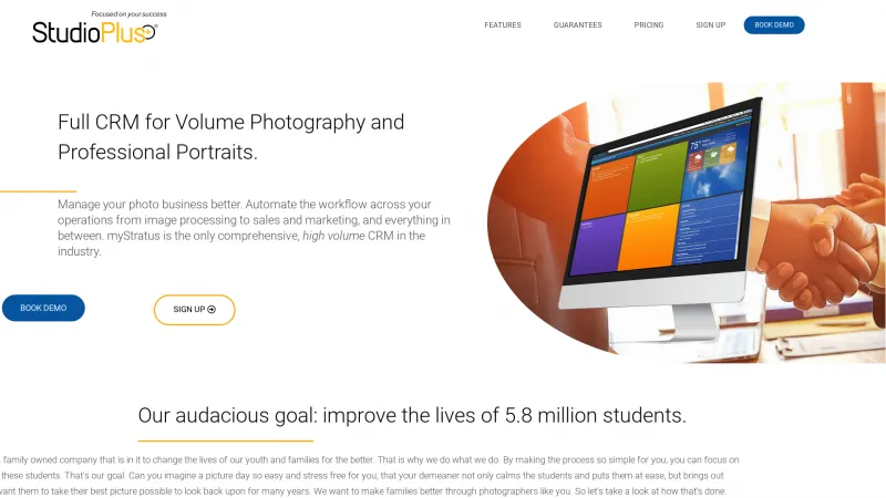 Homepage of StudioPlus