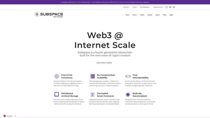 Homepage of Subspace