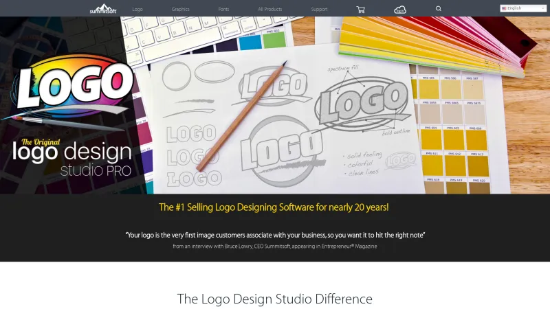 Homepage of Logo Design Studio Pro