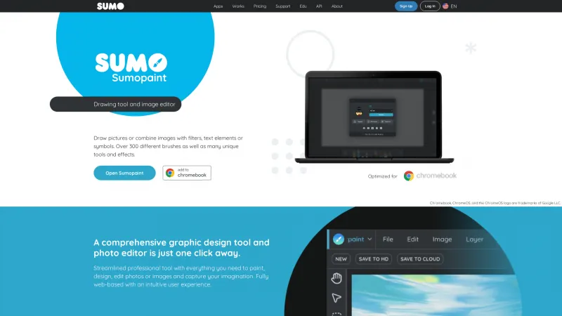 Homepage of Sumopaint