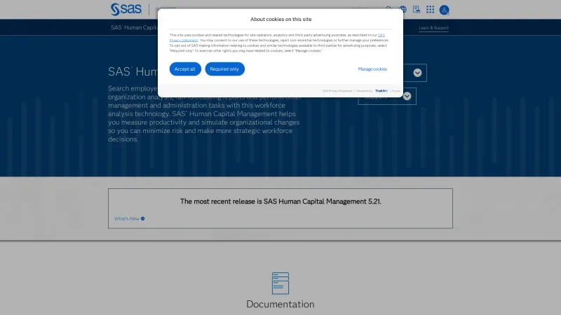 Homepage of SAS Human Capital Management