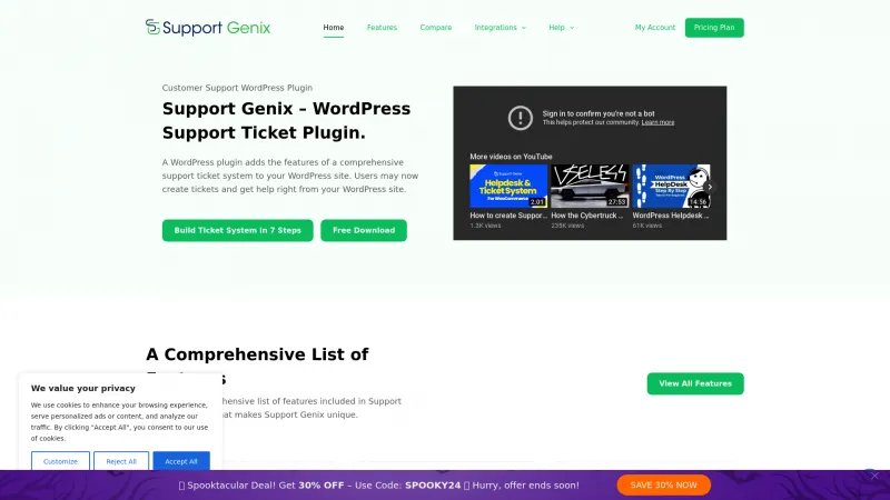 Homepage of Support Genix