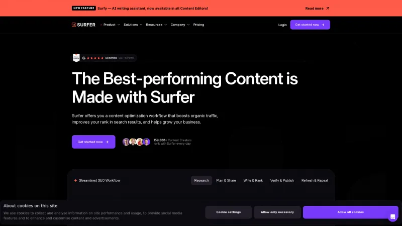 Homepage of Surfer