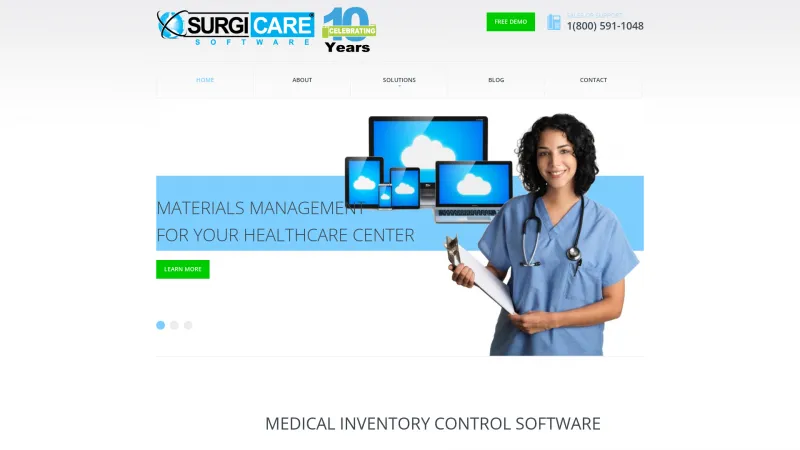 Homepage of SurgiCare Medical Inventory