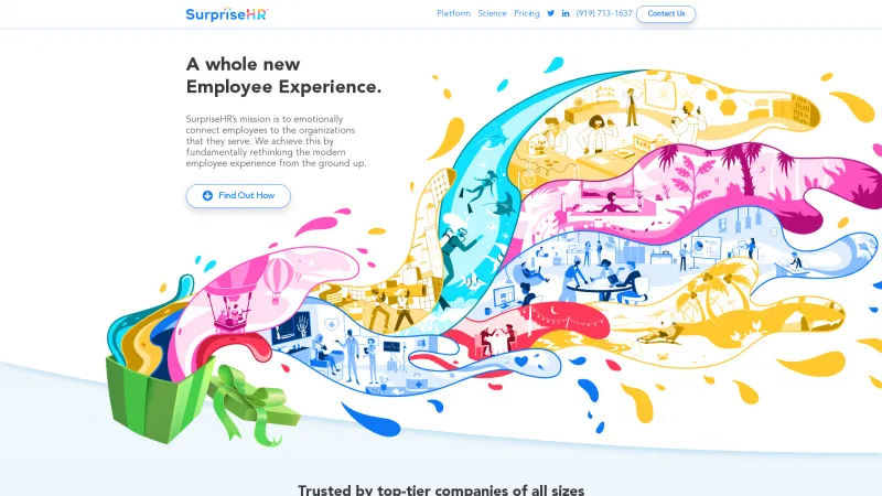 Homepage of SurpriseHR