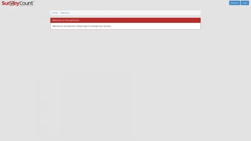 Homepage of SurveyCount