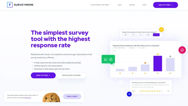 Homepage of SurveyMeme