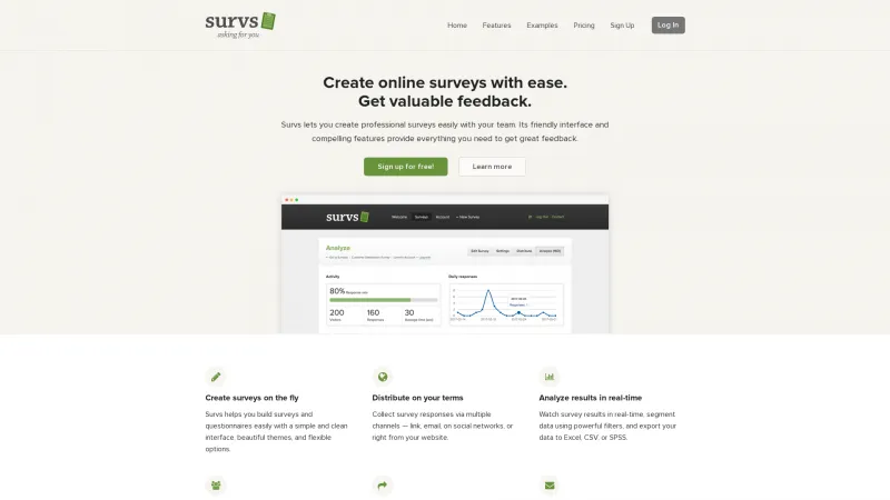 Homepage of Survs