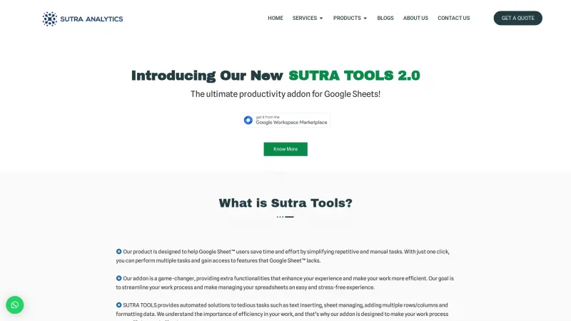 Homepage of Sutra Tools