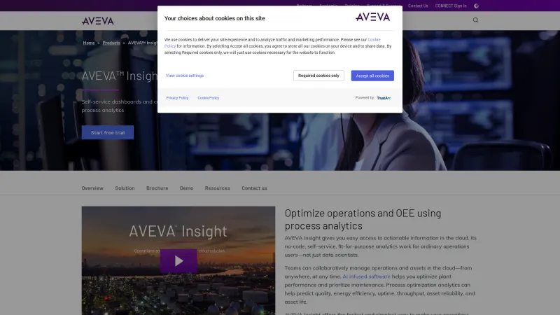 Homepage of AVEVA Intelligence