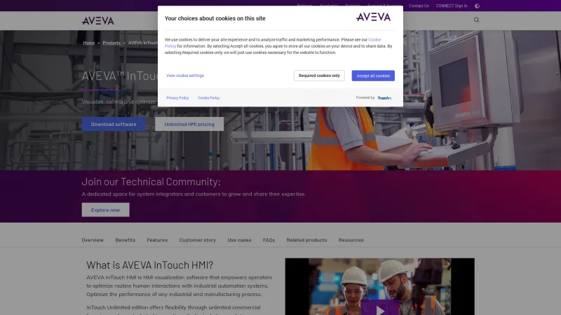 Homepage of AVEVA InTouch HMI