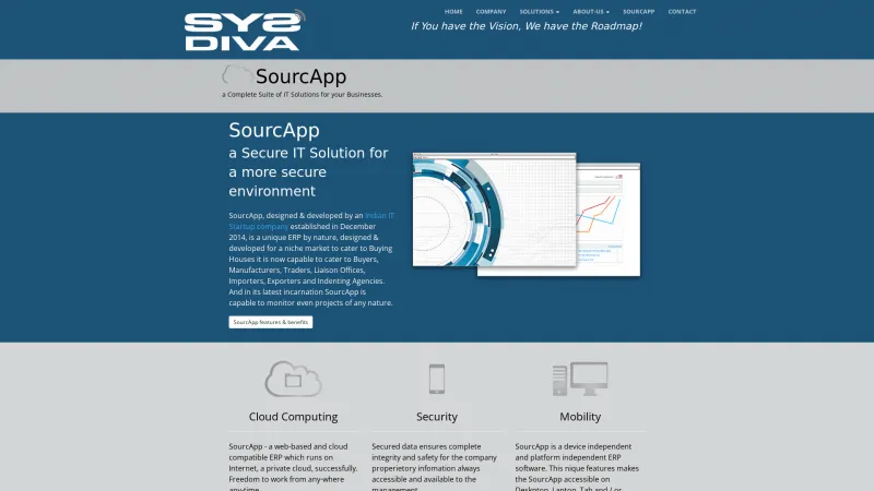 Homepage of SourcApp