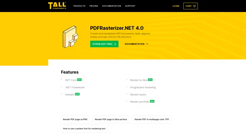 Homepage of PDFRasterizer.NET 4.0