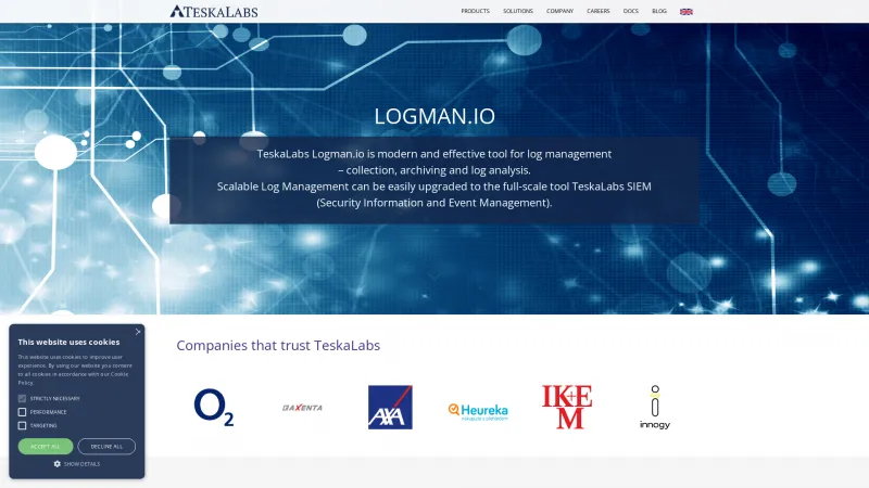 Homepage of LogMan.io