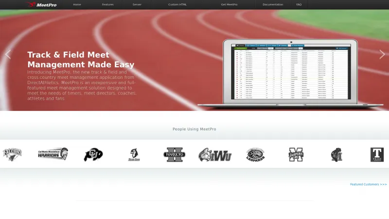 Homepage of MeetPro