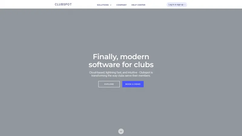 Homepage of Clubspot