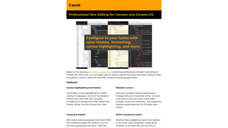 Homepage of Caret