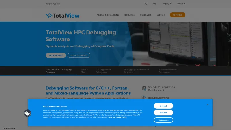 Homepage of TotalView