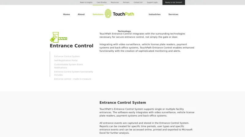 Homepage of Entrance Control