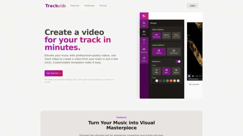 Homepage of Track Video