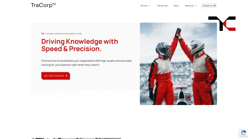 Homepage of TraCorp LMS