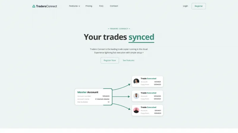 Homepage of Traders Connect