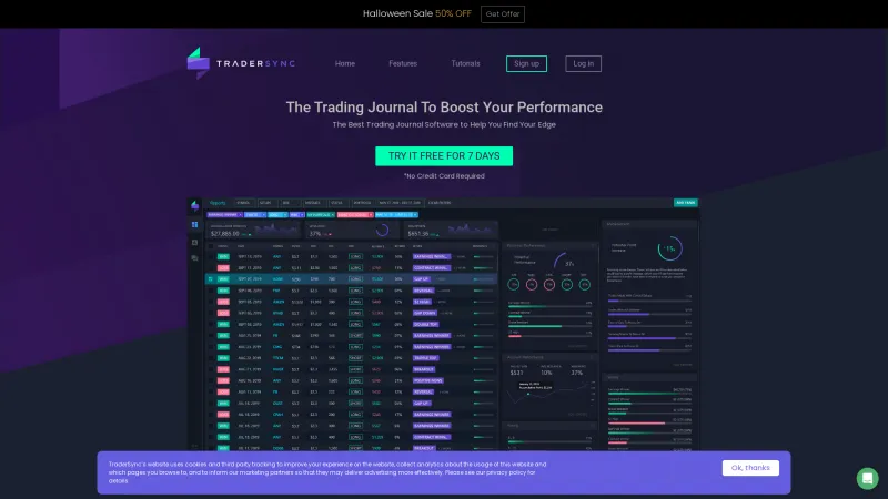 Homepage of TraderSync