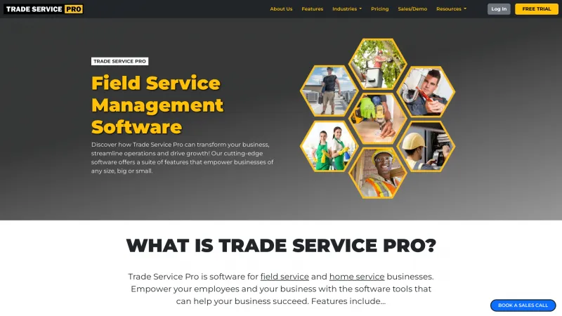 Homepage of Trade Service Pro