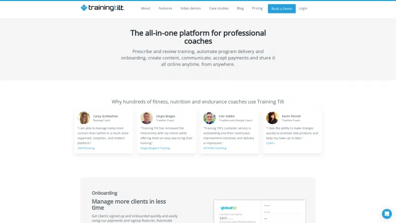 Homepage of Training Tilt