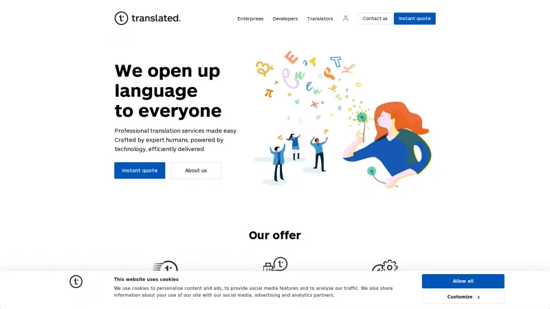 Homepage of Translated