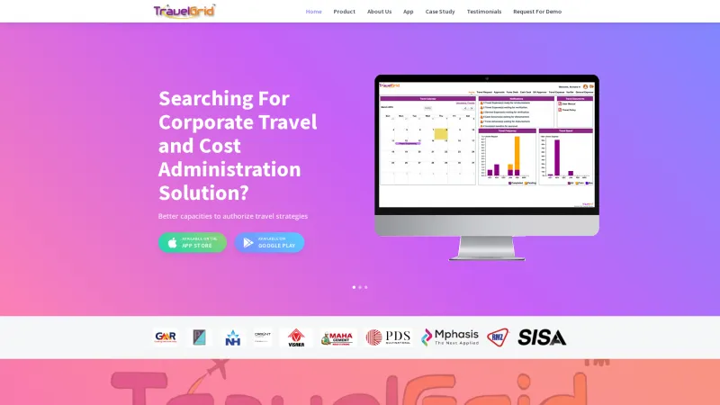 Homepage of TravelGrid