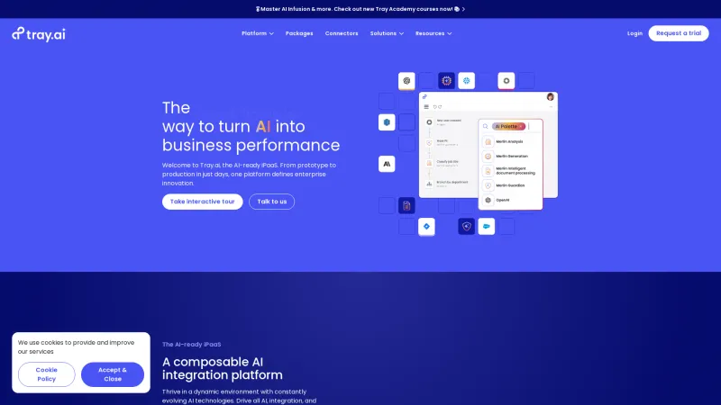 Homepage of Tray.io