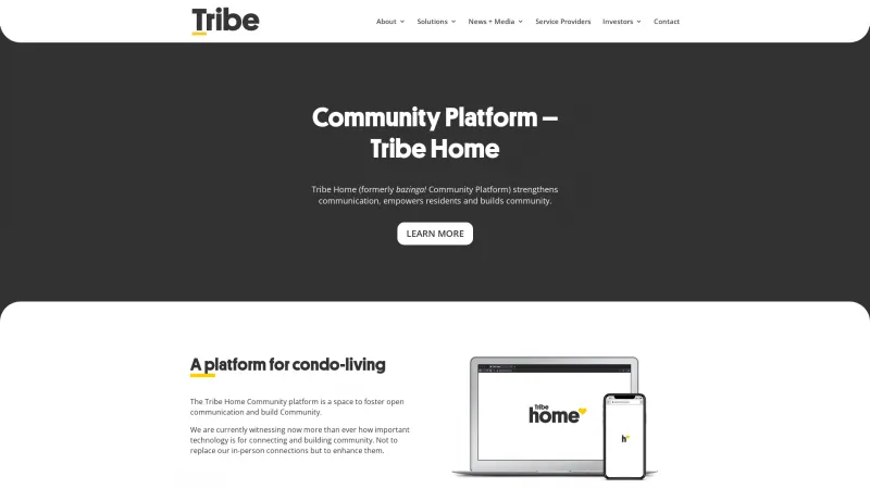 Homepage of Tribe Home