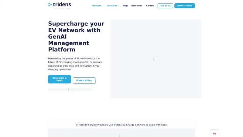 Homepage of Tridens EV Charge