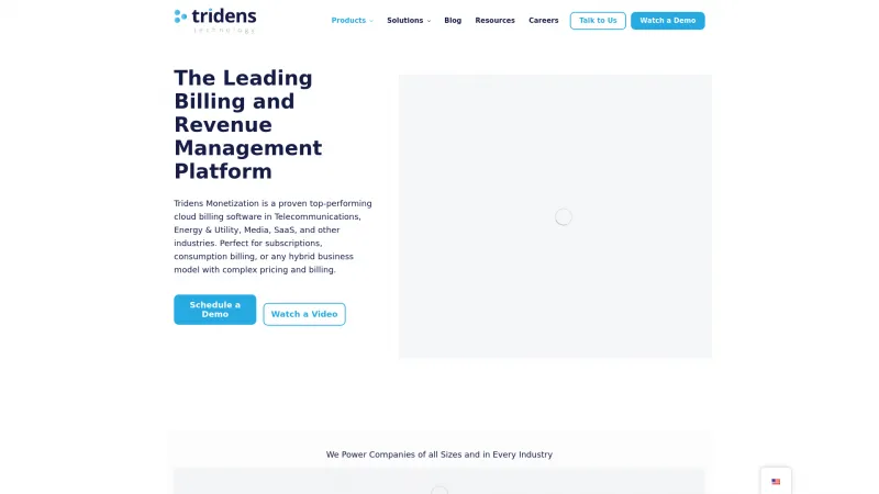 Homepage of Tridens Monetization