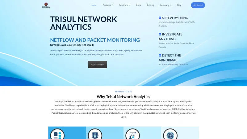 Homepage of Trisul Network Analytics