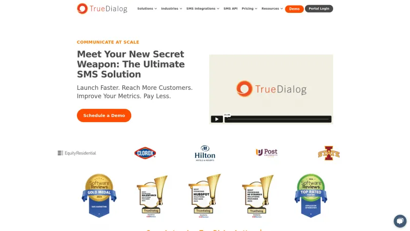 Homepage of TrueDialog