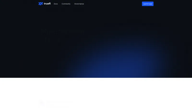 Homepage of TrueFi